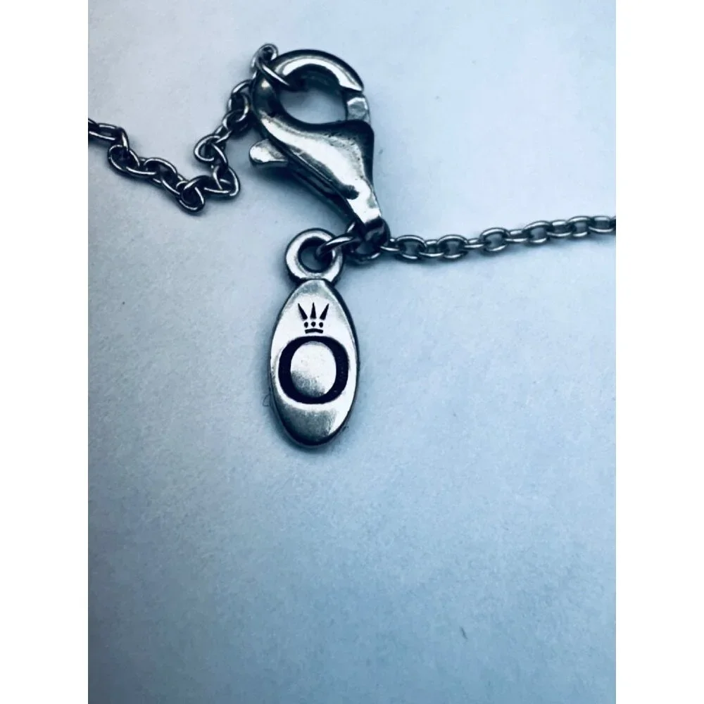 Pandora 18” Sterling Silver Necklace w Princess Cut Pendant 925 ALE Estate - Picture 9 of 10